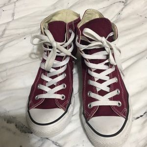 Maroon High Top Converse